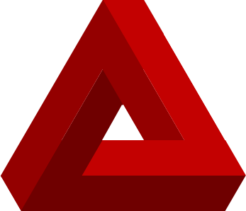 A red-shaded Penrose triangle